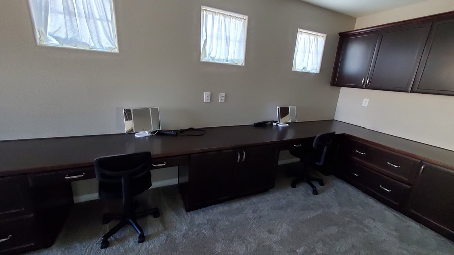 Long built in desk